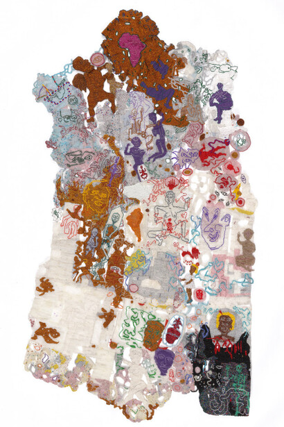 Joyce J. Scott, Of Africa, 2021 - 2023. Courtesy of Goya Contemporary