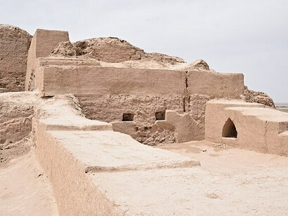 View of the fortress Toprak Kala in Karakalpakstan, Uzbekistan 