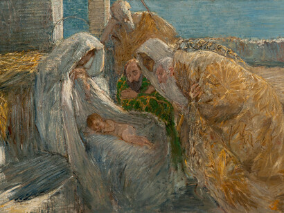 Gaetano Previati, Adorazione dei Magi, particolare