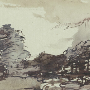 Horst Janssen (1929–1995), Landschaft in Holstein – Hommage à Claude Lorrain, 4. August 1972