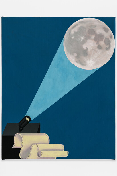Emily Furr, Moon Projection, 2023, Oil and acrylic on linen, 20 x 16 in. Courtesy of the artist and Sargent's Daughters Gallery