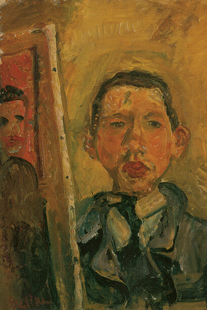 Chaïm Soutine, Selbstbildnis (detail), um 1918, detail. Öl auf Leinwand, 54,6 x 45,7 cm. Henry and Rose Pearlman Foundation Inc., New York