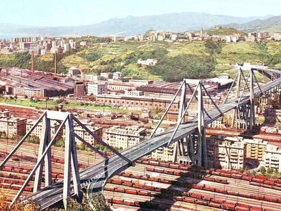 Il viadotto Morandi appena inaugurato
