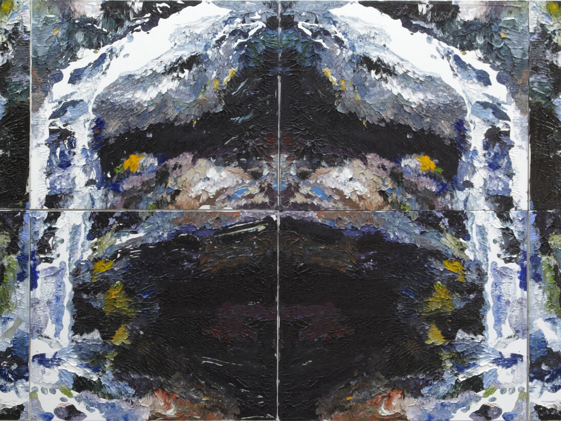 Ben Quilty, Fairy Bower Falls Rorschach No.2 (detail), 2014, Oil on linen, 220 x 780 cm; 86 5/8 x 307 1/8 in
