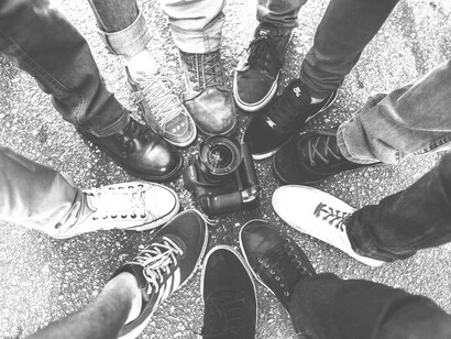 Integration of humanity, people standing together