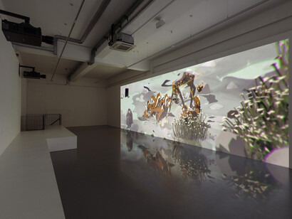 Ian Cheng, Emissary Forks at Perfection, 2015, Live simulation, infinite duration, Dimensions variable, Edition of 7 plus 3 artist’s proofs, Courtesy of the artist and Pilar Corrias Gallery. Photo: Damian Griffiths