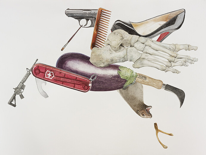 Alfred Steiner, Pegasus, 2014, Watercolor on paper, 43.5 x 63.5 inches