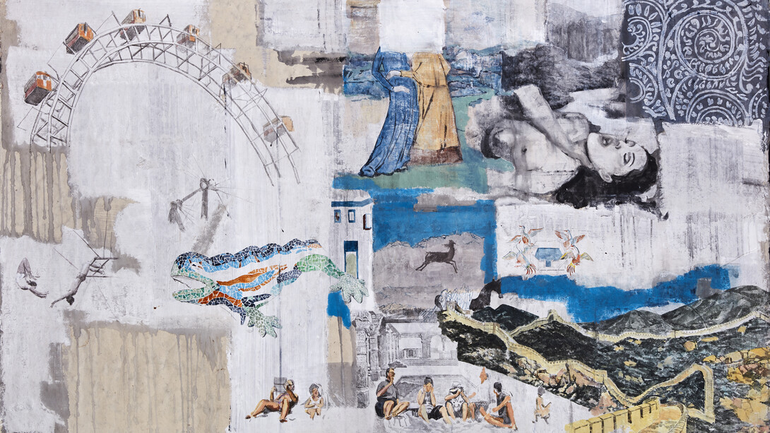 Entertainment to death. Acrylic on Tibetan paper, 120x200 cm, 2013