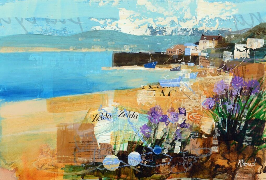 Mike Bernard RI, St. Martin's, Isles of Scilly, mixed media on mounted card, 11.5 x 17 ins (29 x 43 cms)