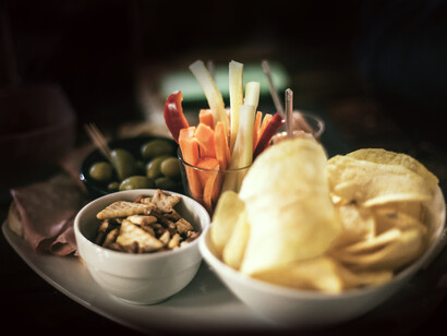 Italians like to serve snacks at bars before dinner time, as they eat their dinner later in the evening