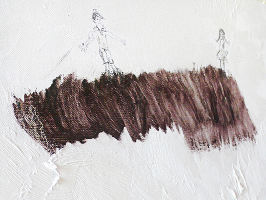 Maria Cristina Vimercati, Il dolore nel bosco, oil on canvas (detail)