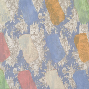 Claude Viallat, Sans titre n°106, 2013, Acrylique sur toile de jouy bleue, 145 x 155 cm, Courtesy Galerie Daniel Templon, Paris & Brussels. Crédit photo : B. Huet/Tutti