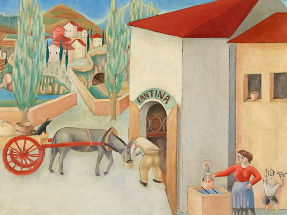 Gigiotti Zanini, "Paesaggio con carretto", (1919), Mart, Deposito Fondazione Cassa di Risparmio di Trento e Rovereto