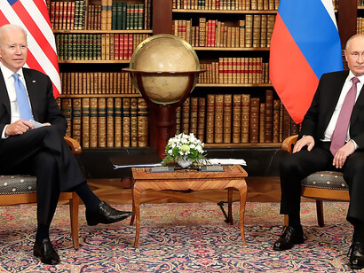 Vladimir Putin with President of the United States of America Joseph Biden, 2021