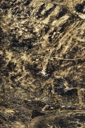 Landscape Study II, Gold, 2014, fabricated 2015, Acrylic, 22 kt. gold leaf, gesso, linen, aluminum panel, 80 x 60 x 0.8 in.  Courtesy of the Artist  © Justin Guariglia
