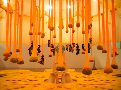 Aspen Art Museum “ArtCrush,” August 1, 2014, Ernesto Neto, Installation View 6. Photographer credits: David X Prutting/BFAnyc.com, Billy Farrell/BFAnyc.com
