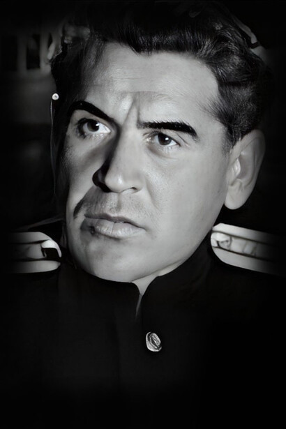 Schauspieler Ivan Kuznetsow verkörpert im Film Kamerad Akchurin, Aufnahme um 1947