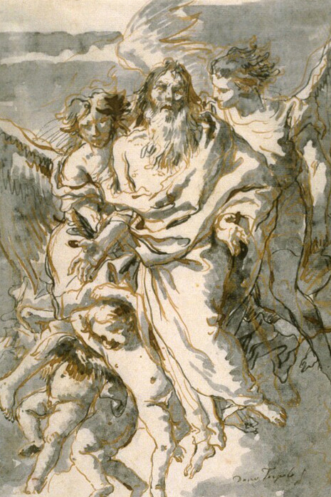 Giovanni Domenico Tiepolo, God the father among angels (detail), ca. 1790–1800. Courtesy of De Young Museum
