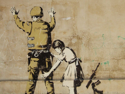 Grafiti de Banksy en el Muro de Cisjordania (Belén)