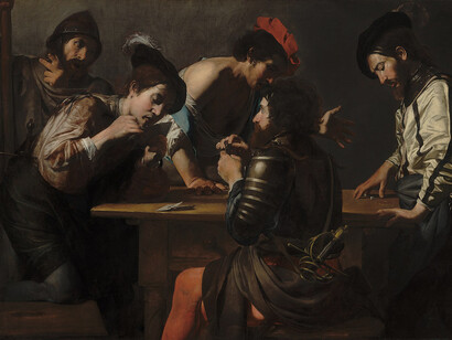 "Soldados jugando a las cartas y a los dados", Valentin de Boulogne