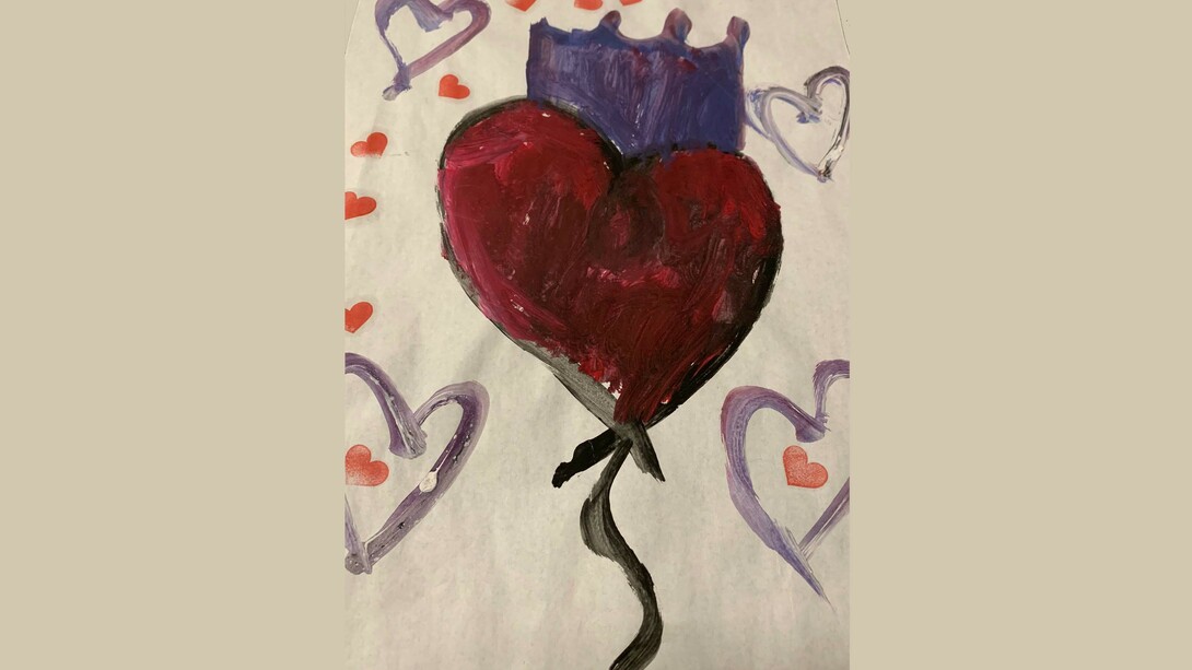 I cuori antropomorfi disegnati da mia nipote Allegra quando aveva cinque anni