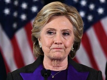 Hillary Clinton en el momento de reconocer su derrota