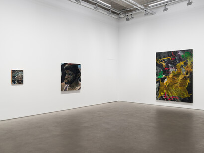 Noel W Anderson, Courtside sermon, exhibition view. Courtesy of Harper’s Chelsea 512