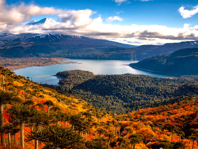 Vista aérea de la región de la Araucanía