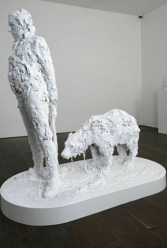 Nicola Hicks, Banker I, 2009, plaster (to be cast in bronze), edition 3, 78 x 40 x 81 inches, © Nicola Hicks, courtesy of Flowers Gallery