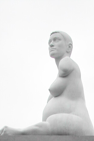 Pregnant sculpture of Alison Lapper Marc Quinn Trafalgar Square, Westminster