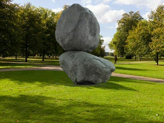 Fischli/Weiss, Rock on Top of Another Rock, 2012, Indicative CGI, Courtesy Sprüth Magers Berlin London; Galerie Eva Presenhuber, Zürich; Matthew Marks Gallery, New York, © Peter Fischli David Weiss