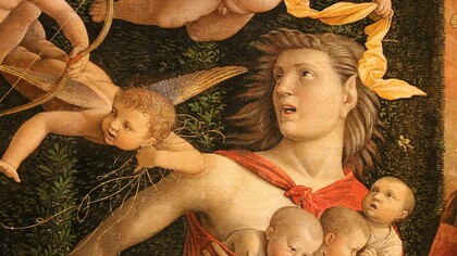 Mantegna pintou "Minerva perseguindo os vícios do Jardim da Virtude", destacando a luta entre virtudes e vícios