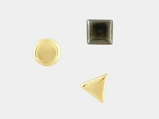 Bauhaus, 18 ct yellow gold studs