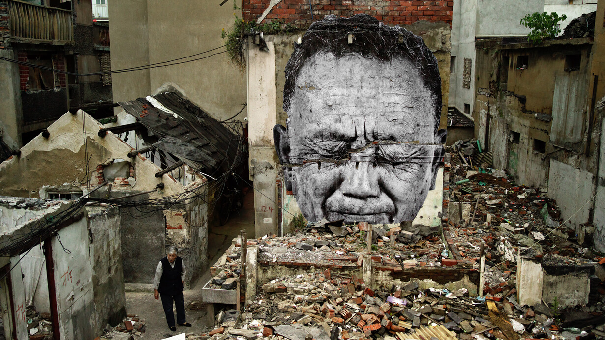 JR, The Wrinkles of the city, Action in Shanghai, Zhai Zhixin, China, 2010, Courtesy Magda Danysz Gallery