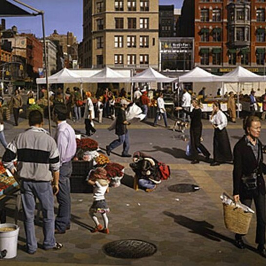 Stone Roberts, The Market at Union Square: Fall 2006, 2006-08, Oil on linen, 54 x 63 in.