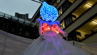 Hong Kong – March 15: An illuminated statue installation is seen at The Pepsi x Liter Of Light “Ignite The Light” Tour at PMQ, Central on March 15, 2015 in Hong Kong. Photo by Keith Tsuji/Getty Images for PepsiCo