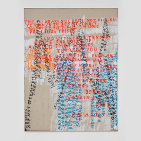 Fabian Herkenhoener
A voice, 2018
dust, acrylic binder, lacquer, spray paint on canvas / polvere, legante acrilico, vernice, vernice spray su tela
210 × 160 cm (82 ⅝ × 63 inches). Courtesy the artist and T293, Rome.