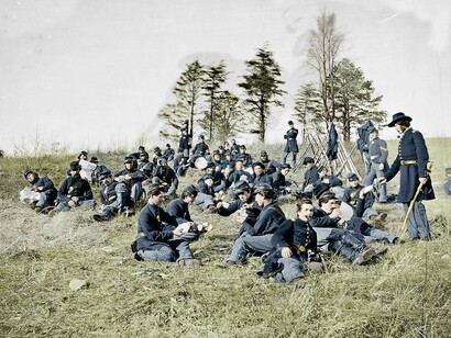 The Photograph of Company B, 170th New York (Photographic History of the Civil War/National Archives) Souce and Colorization civilwartalk.com