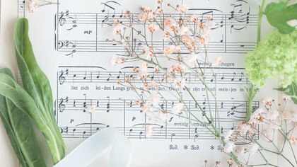Sons do coração quando ama escritos em forma de partitura