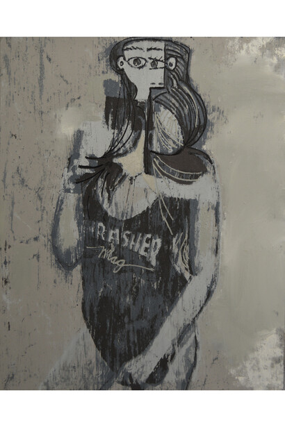 Enoc Perez, Untitled (Trasher), 2014, Huile sur toile, 152 x 122 cm, Courtesy Enoc Perez et
Galerie Nathalie Obadia, Paris/Bruxelles