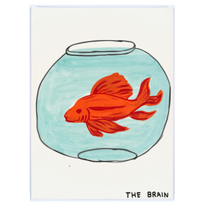 David Shrigley, Untitled (The brain), 2015, Acrylic on paper, 29 7/8 x 22 1/16 inches (75.9 x 56 cm). Courtesy the artist and Anton Kern Gallery, New York. © David Shrigley