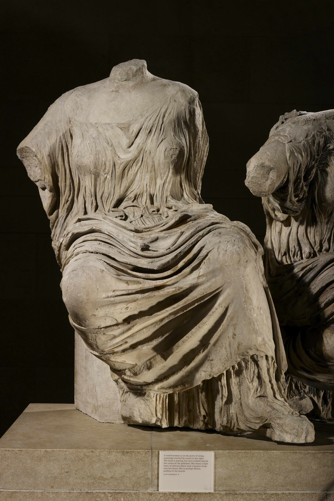 Rising goddess, figure K from the east pediment of the Parthenon, about 438–432 BCMarble© The Trustees of the British Museum