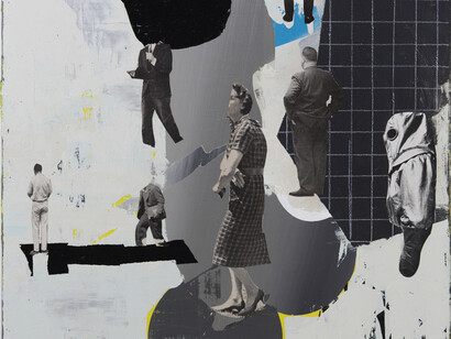 Paolo de Biasi, Specimen, 2014, dettaglio, acrilico e collage su tela, 70 x 60 cm