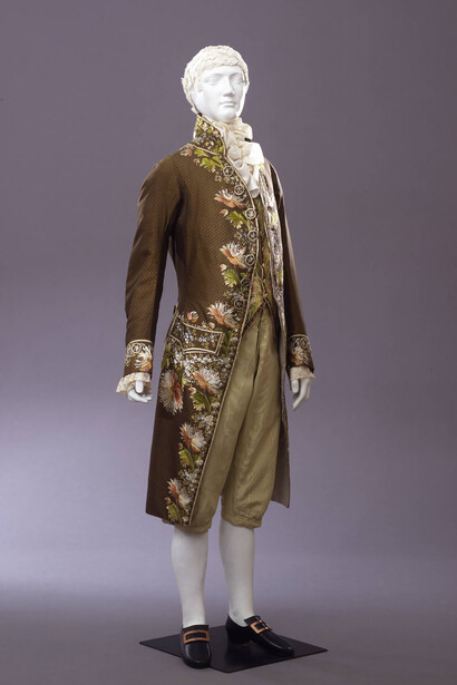 Abito maschile in tre pezzi, manifattura veneziana (?), fine XVIII – inizio XIX sec., n.inv. T.A. 3735-37 - Firenze, Museo della moda e del Costume Gallerie degli Uffizi