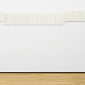 Emilio Prini, Typewriter drawings. Bologna/München/Rome – 1970/1971, ausstellungsansicht. Mit freundlicher genehmigung der Fondazione Antonio Dalle Nogare