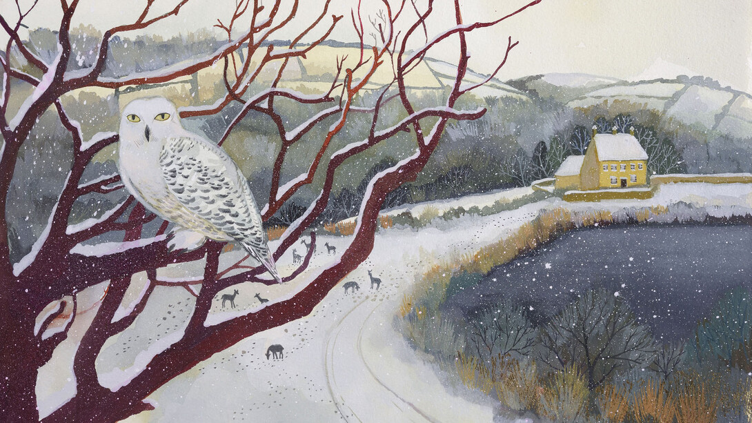 Melissa Launay, Snow prints (survival), gouache on paper, 38 x 51 cm