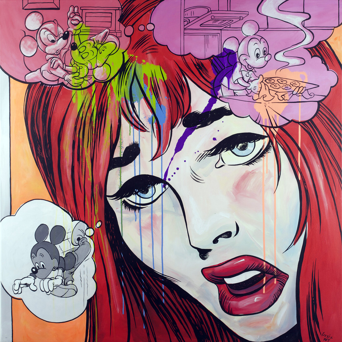 Georgy (Gosha) Ostretsov, Red Haired, Acrilic on Canvas, 150 x 150 cm, 2008–2014
