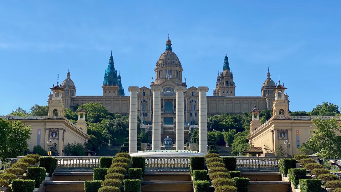Vista del Palacio Nacional de Montjuic, Barcelona, España
