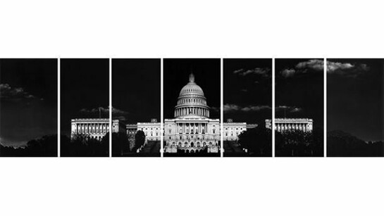 Robert Longo , Untitled (Capitol), 2012-2013 , Charcoal on mounted paper, 120 x 450 inches overall