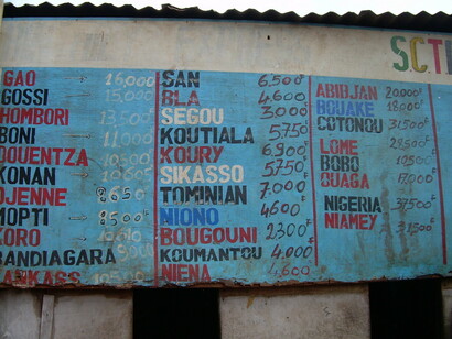 Mali. Cartel de comercio local. Foto:, Fernando Miguel